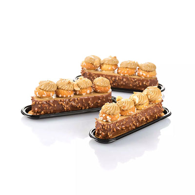 Plateau monoporcion noir vide 140×32 mm (vue dessus)
