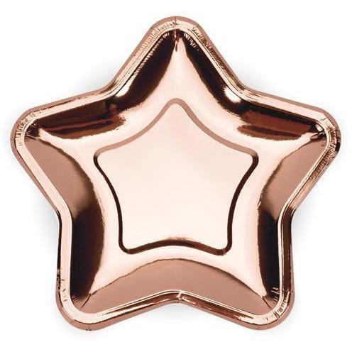 6 Assiettes Rose Gold Étoile - PARTY DECO