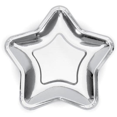 6 Assiettes Silver Étoile - PARTY DECO