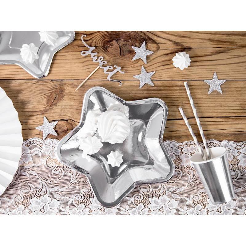 6 Assiettes Silver Étoile - PARTY DECO