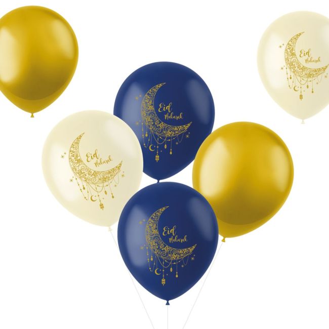 6 Ballons Eid Mubarak - 33 cm
