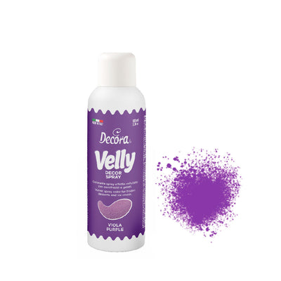 Decora Velly Decor Spray violet 100 ml – colorant alimentaire effet velours pour entremets glacés et glaces
