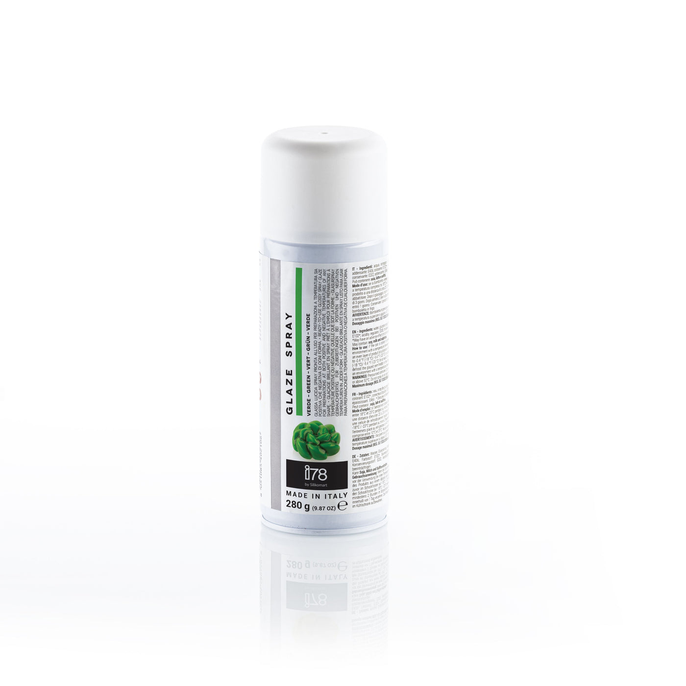 Spray glaçage vert Silikomart 280 g – finition miroir brillante
Glaçage vert professionnel sur entremets
Spray glaze green Silikomart 280 g (patissland)
