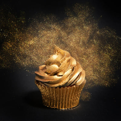 Cupcake doré scintillant avec Sparkle Dust Golden Belle