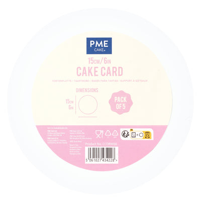 Set/5 Cake Card RondO BIANCO (scegli la dimensione)