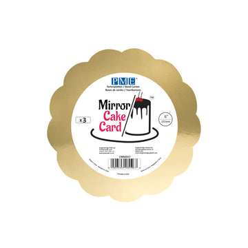 Lot de 30 - Cake Card Miroir Festonné Or 15,2 cm (Set de 3)
