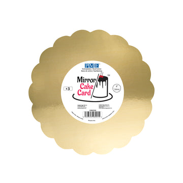 Lot de 30 - Cake Card Miroir Festonné Or 20,3 cm (Set de 3)