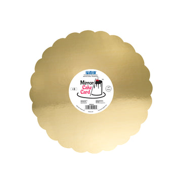 Lot de 30 - Cake Card Miroir Festonné Or 25,4 cm (Set de 3)