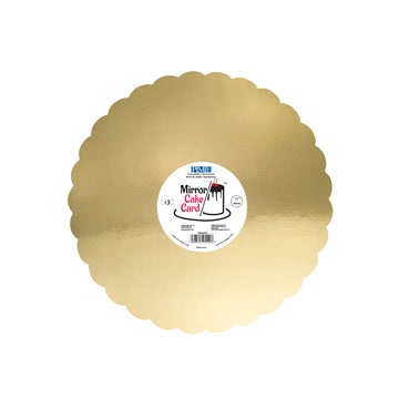 Lot de 30 - Cake Card Miroir Festonné Or 30,5 cm (Set de 3)