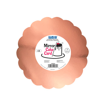 Lot de 30 - Cake Card Miroir Festonné Or Rose 20,3 cm (Set de 3)