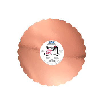 Lot de 30 - Cake Card Miroir Festonné Or Rose 30,5 cm (Set de 3)