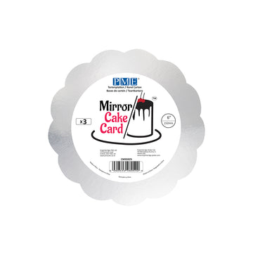 Lot de 30 - Cake Card Miroir Festonné Argent 15,2 cm (Set de 3)