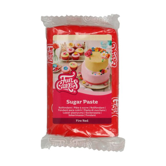 Pâte à sucre rouge vif Fire Red 250g de FunCakes
