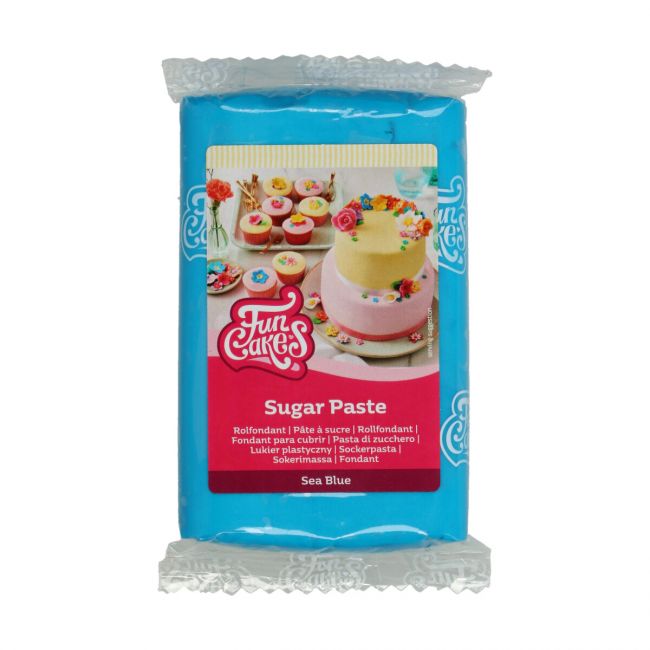 Pâte à sucre FunCakes Sea Blue 250 g couleur bleu vif pour décoration de gâteaux