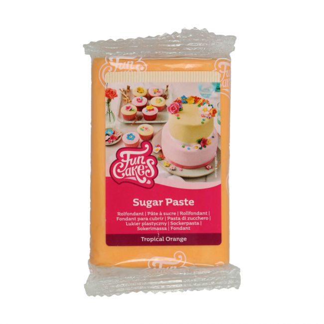 Pâte à sucre Tropical Orange 250 g FunCakes – décoration gâteau
