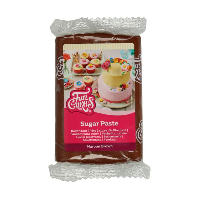 Pâte à sucre brune Maroon Brown FunCakes 250g