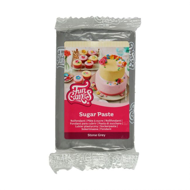 Pâte à sucre grise Stone Grey FunCakes 250 g pour décoration de gâteaux
