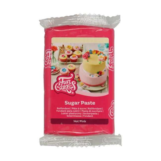 Pâte à sucre Hot Pink FunCakes 250g – rose foncé pour gâteaux et décorations
