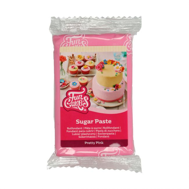 Pâte à sucre Pretty Pink 250g FunCakes – rose vif pour gâteau