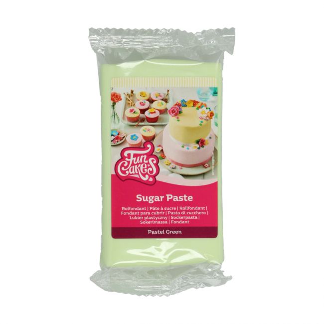 Pâte à Sucre FunCakes Pastel Green 250 g – pâte à sucre vert tendre pour gâteaux et décorations