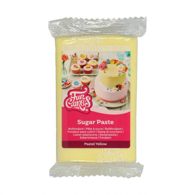 Pâte à sucre jaune pastel 250 g FunCakes pour gâteaux et décorations