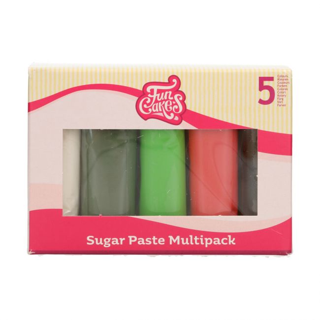 Multipack FunCakes pâte à sucre Noël – 5 couleurs 100 g