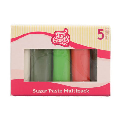 Multipack FunCakes pâte à sucre Noël – 5 couleurs 100 g
