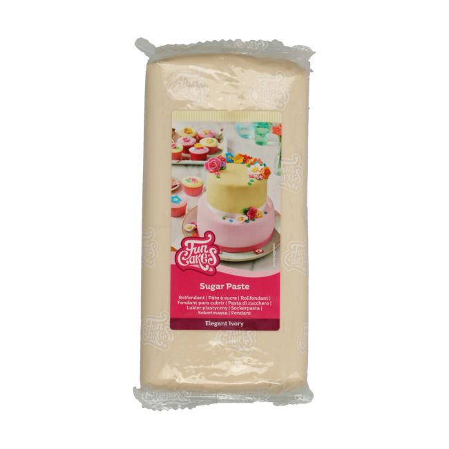 Pâte à sucre Elegant Ivory 1 kg FunCakes pour décoration de gâteau
