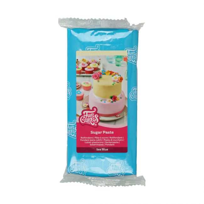 Pâte à sucre FunCakes Sea Blue 1 kg – pâte à sucre bleue au goût vanille