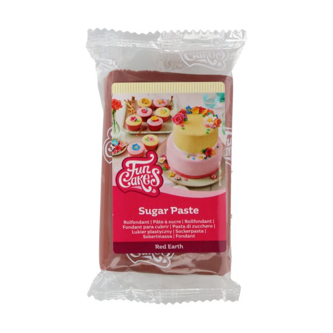 Pâte à sucre Red Earth 250 g FunCakes – Rouge terre pour gâteaux et décorations