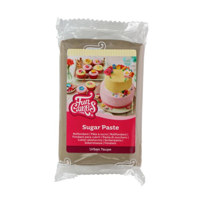 Pâte à sucre Urban Taupe 250g FunCakes – fondant souple couleur taupe pour décoration de gâteau
