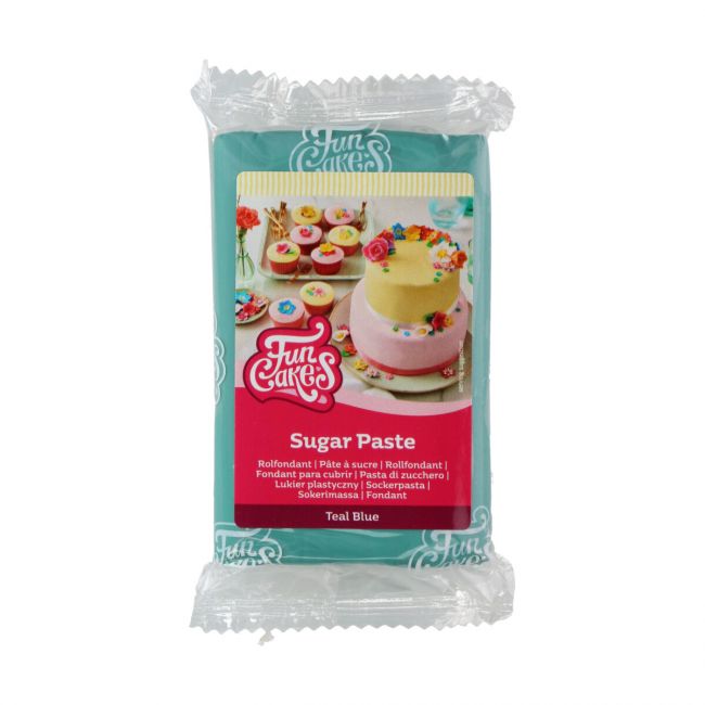 Pâte à sucre Teal Blue 250 g FunCakes – pâte à sucre bleu sarcelle pour gâteau