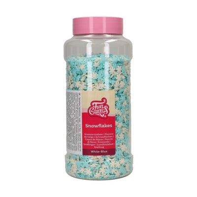 Pot de flocons de neige FunCakes blanc et bleu – 450 g