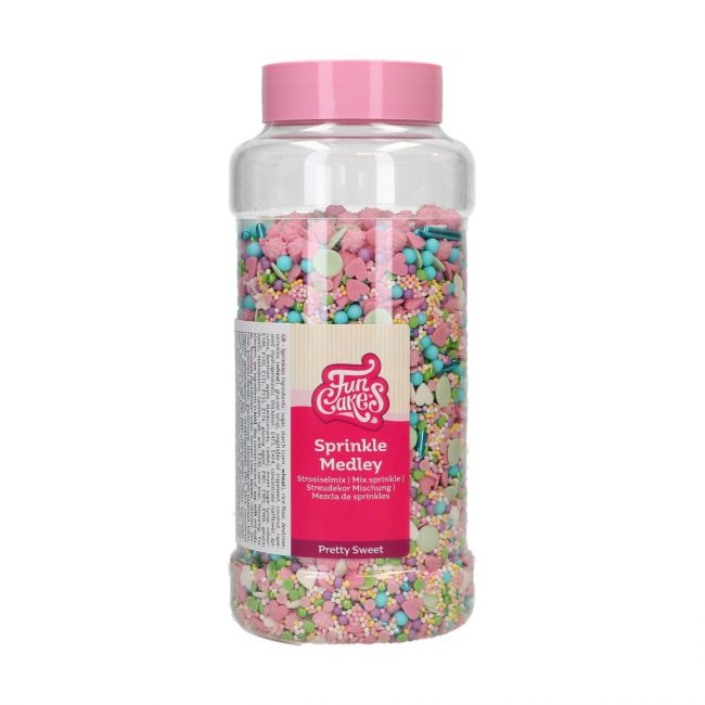 Mélange de sprinkles colorés Pretty Sweet – pot de 600 g pour décorations pâtissières