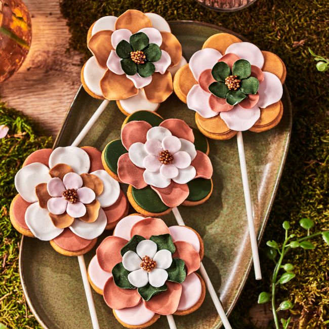 pâte à sucre or rose, pâte à sucre pailletée