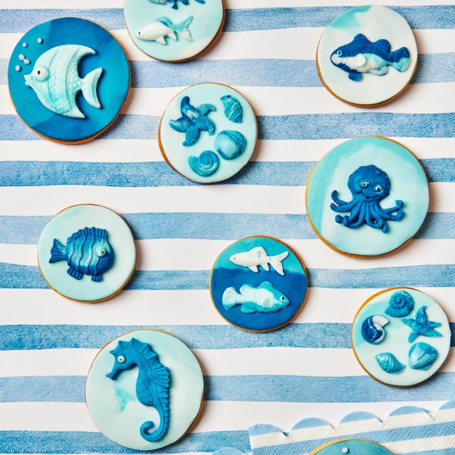 Biscuits décorés thème marin en Bella Blue