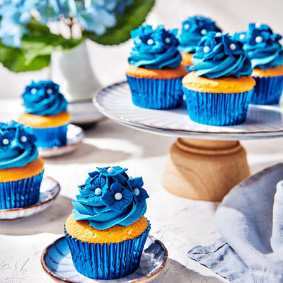 Cupcakes bleus décor Bella Blue