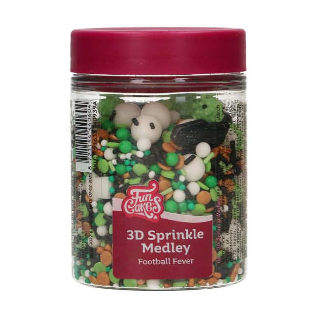 Pot décorations en sucre FunCakes Football Fever, thème football 70g
