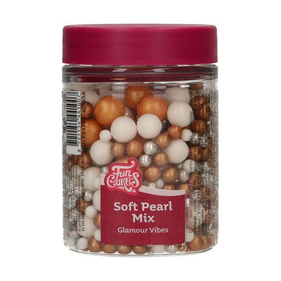 Mélange de perles comestibles dorées et nacrées FunCakes Glamour Vibes 80g pour décoration de gâteaux