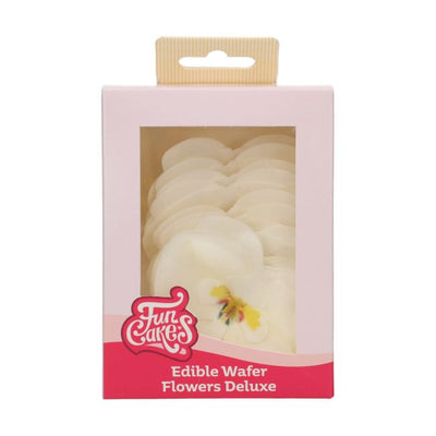 Boîte de 10 orchidées comestibles blanches moyennes en papier azyme FunCakes