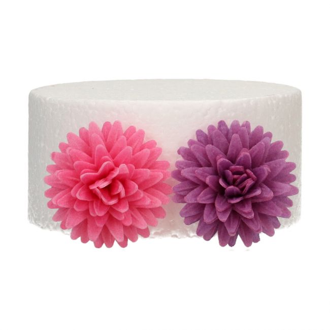 fleurs comestibles colorées, décoration gâteau marguerite, pompon azyme FunCakes, fleurs pâtisserie