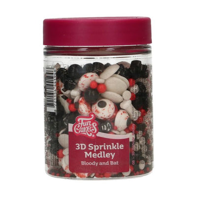 Pot FunCakes 3D Sprinkle Medley Bloody and Bat 70 g – couvercle violet