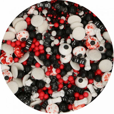 Mélange de sprinkles Bloody and Bat – billes, pastilles, mini formes 3D