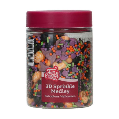 Pot FunCakes 3D Sprinkle Medley Faboolous Halloween 70 g – couvercle violet
