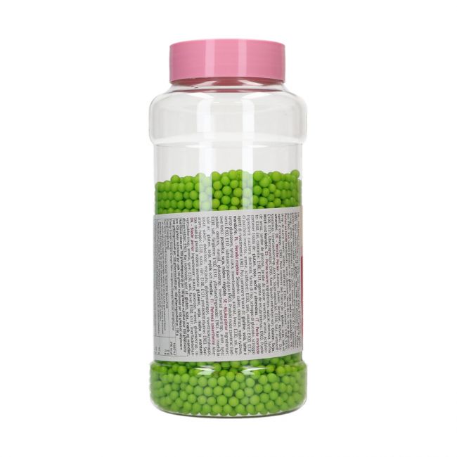 perles comestibles vertes, perles 5 mm, décoration gâteau vert, FunCakes, perles tendres, cake design