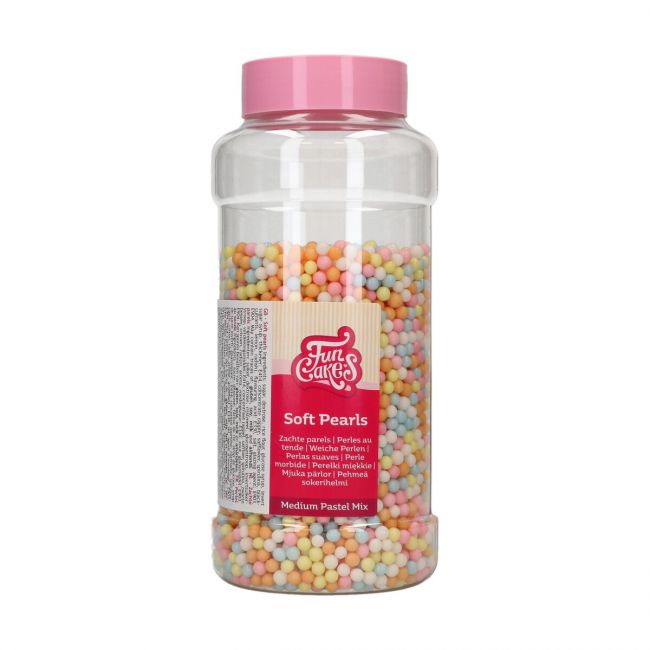Perles comestibles mélange pastel 5 mm FunCakes – pot de 500 g