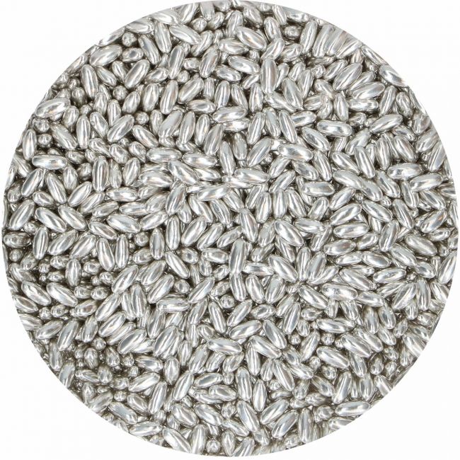 FunCakes Sugar Rice Metallic Silver – Sprinkles riz argent brillant 80 g