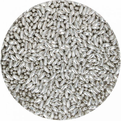FunCakes Sugar Rice Metallic Silver – Sprinkles riz argent brillant 80 g