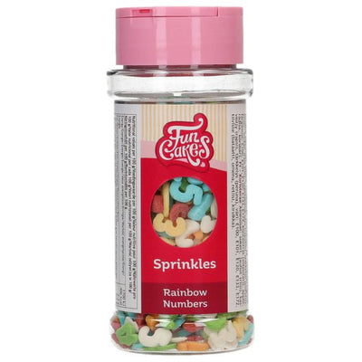 FunCakes, sprinkles, chiffres, arc-en-ciel, décorations comestibles
