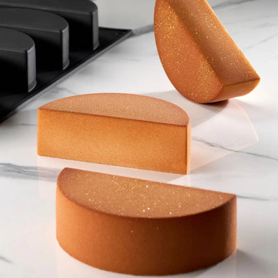 Moule en silicone professionnel Pavoni Pavoflex PXHALFMOON – 10 cavités demi-lune 126x63x40 mm
